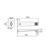 EXON Bath Spout in Brushed Nickel