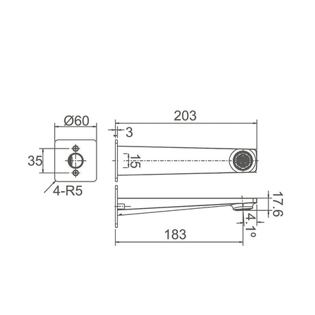 EXON Bath Spout in Brushed Nickel
