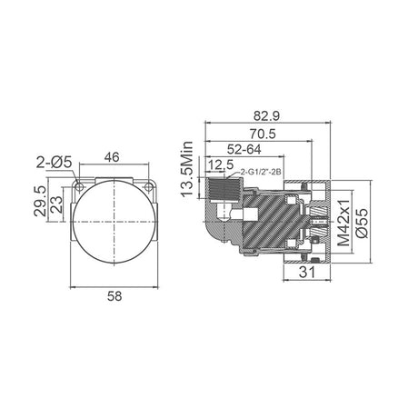 VIVO Wall Mixer with Progressive Cartridge in Brushed Brass