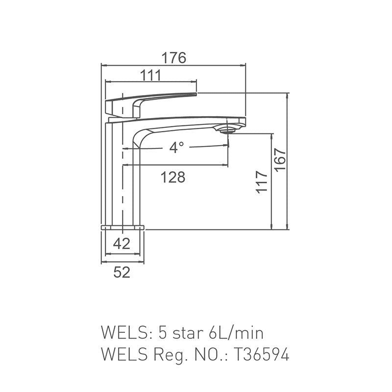 BRAVO-II Basin Mixer in Gun Metal