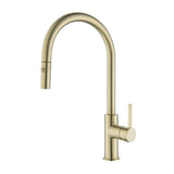 KENZO Pull Out Sink Mixer in Brushed Brass