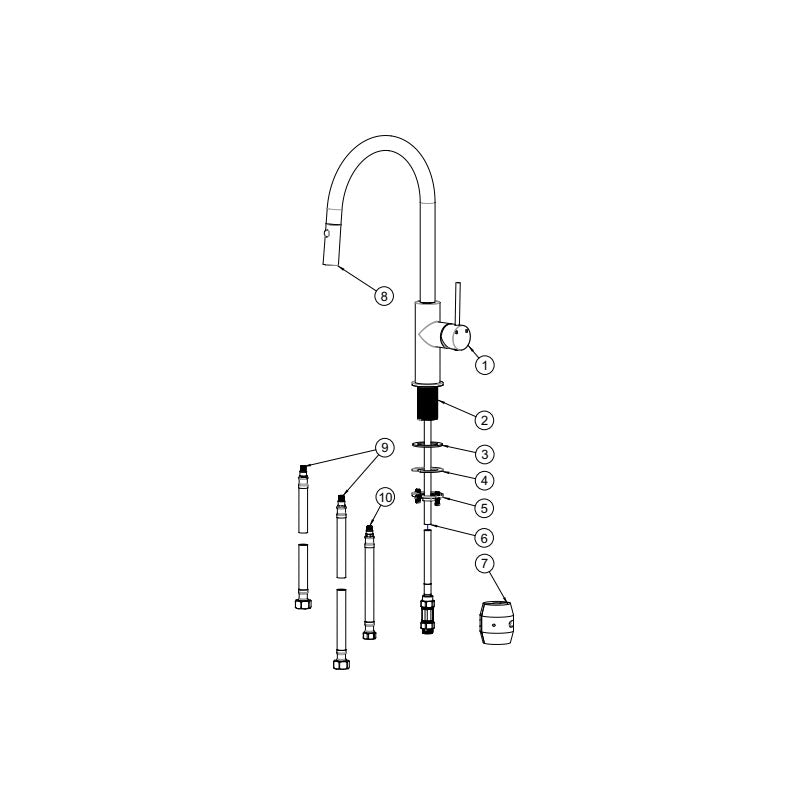 KENZO Pull Out Sink Mixer in Chrome