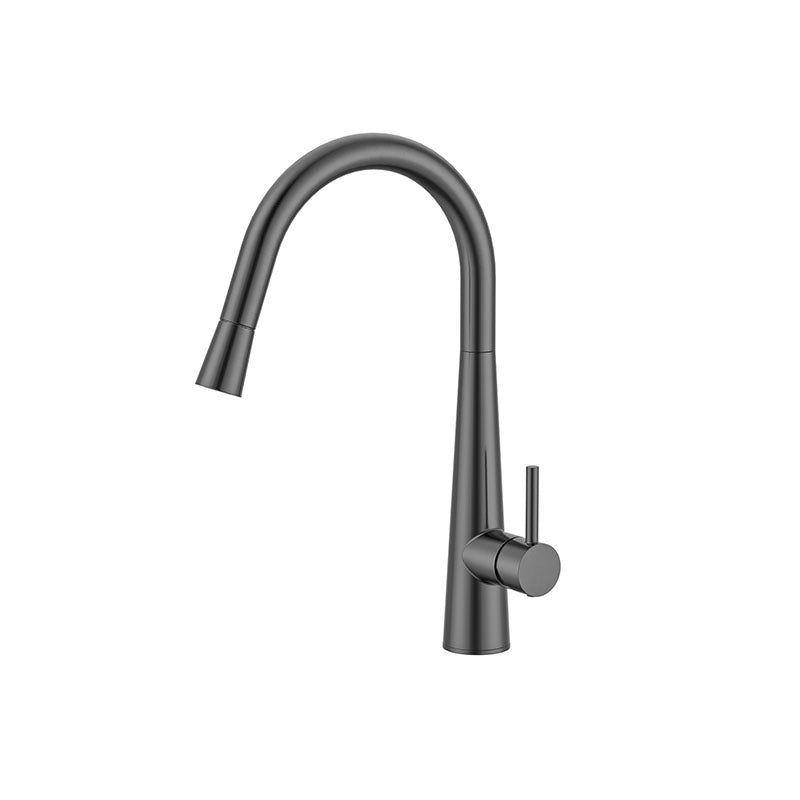 JESS Goose Neck Sink Mixer with Pull Out Magnet Head in Gun Metal