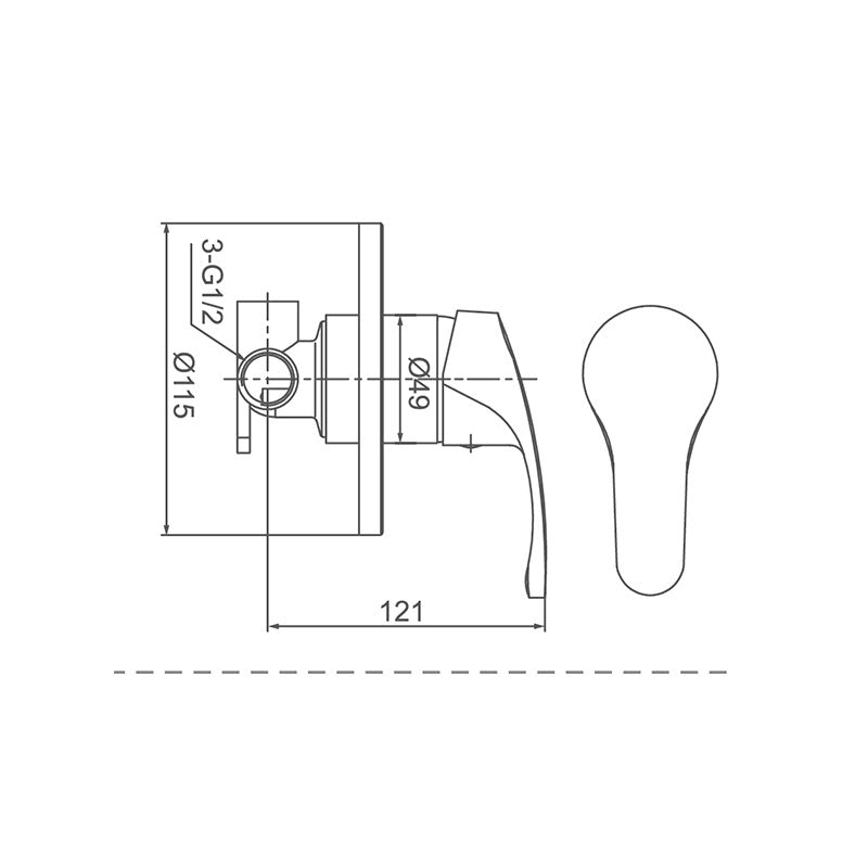 MOBI Shower Mixer Chrome Finish