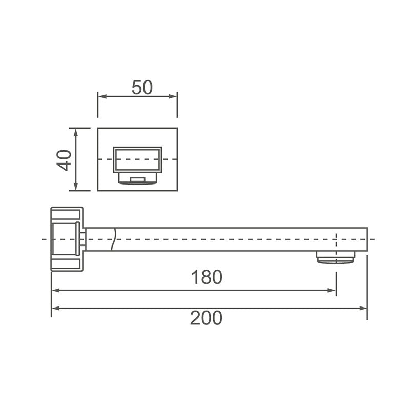 ACQUA Bath Spout in Chrome 200mm long