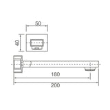 ACQUA Bath Spout in Chrome 200mm long