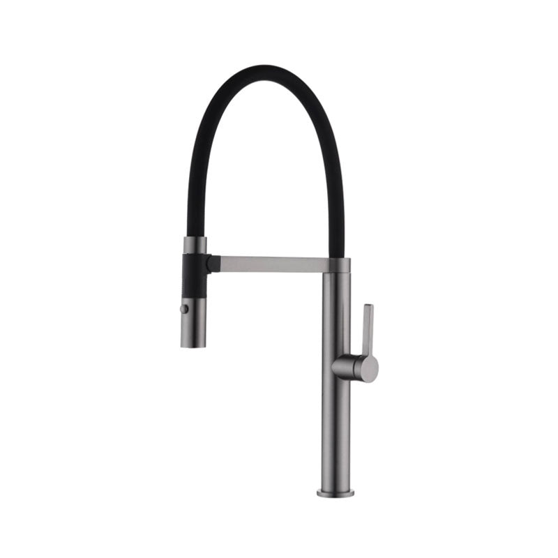 ROMEO Gun Metal Sink Mixer with Black Hose