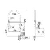 ROMEO Brushed Nickel Sink Mixer with Black Hose