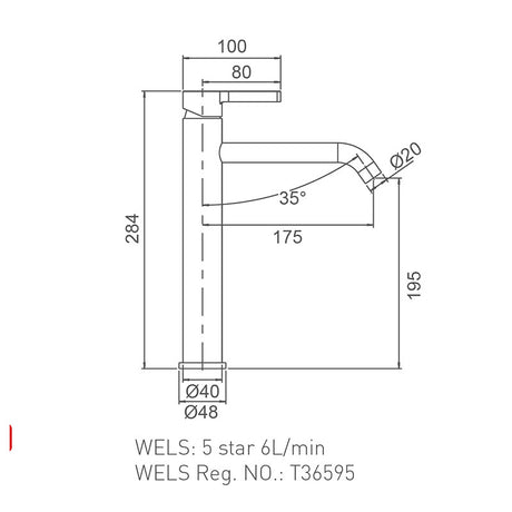 KENZO Tower Basin Mixer in Gun Metal