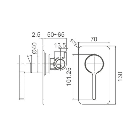 KENZO Shower Mixer in Gun Metal
