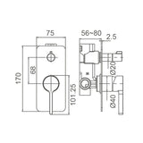 KENZO Shower Mixer with Diverter in Matte Black