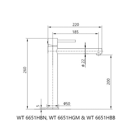 JESS Tower Basin Mixer in Gun Metal