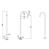 JESS Floor Mounted Bath Filler in Matte Black