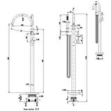 JESS Free Standing Bath Mixer in Matte Black