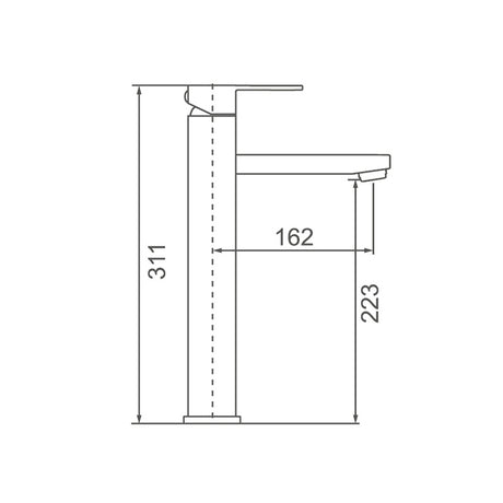 ACQUA BLACK Tower Basin Mixer in Matte Black