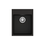 Carysil Waltz Single Bowl Granite Kitchen Sink Black 400x500mm