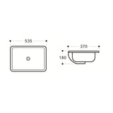 QUBI Under Counter Basin 535x370x180mm