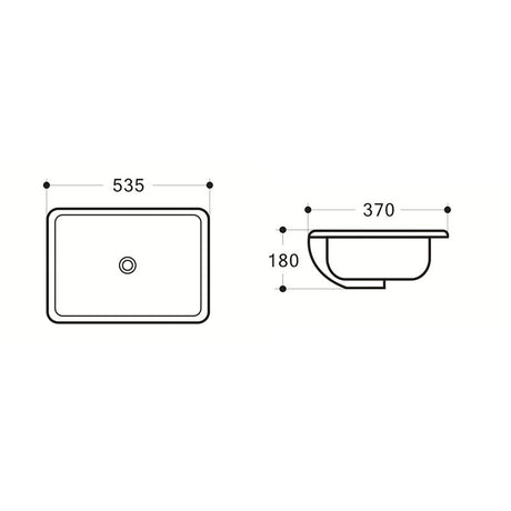 QUBI Under Counter Basin 535x370x180mm