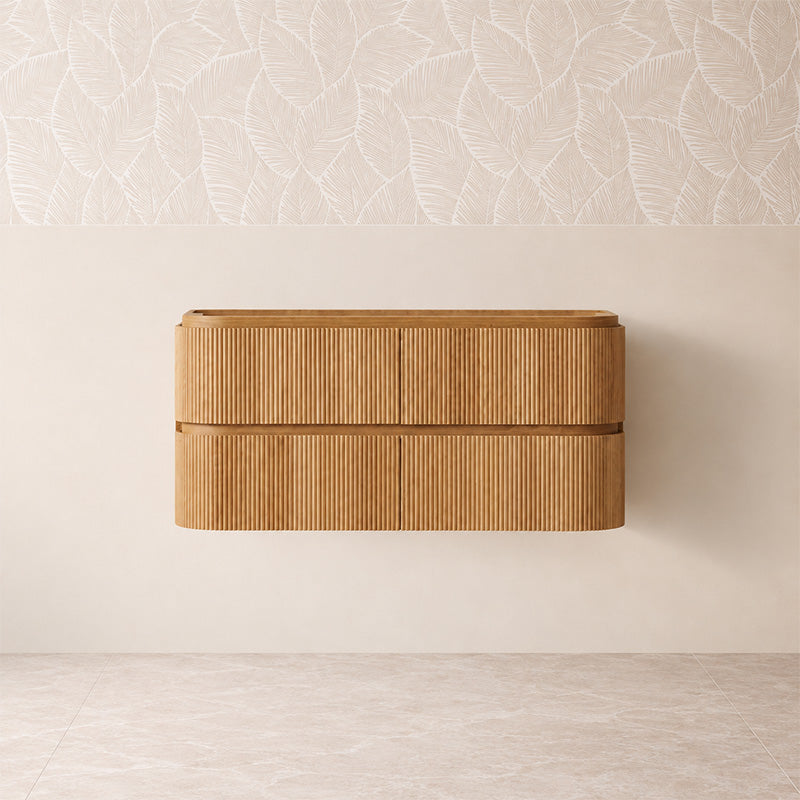 Windsor Series Wall Hung Vanity Rosewood 1180x455x540mm With Flat Stone Top