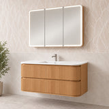 Windsor Series Wall Hung Vanity Rosewood 1180x455x540mm With Flat Stone Top