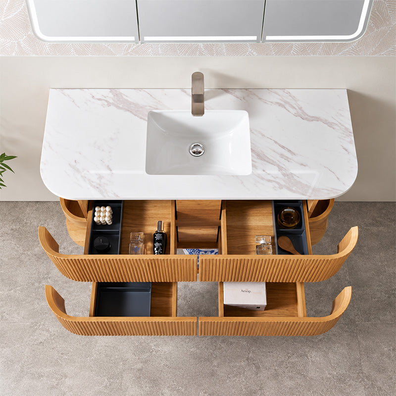 Windsor Series Wall Hung Vanity Rosewood 1180x455x540mm With Flat Stone Top
