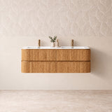 Windsor Series Wall Hung Vanity Rosewood Double Bowls 1480x455x540mm Cabinet Only