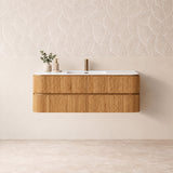 Windsor Series Wall Hung Vanity Rosewood Single Bowl 1480x455x540mm With Stone Top & Undermount Basin