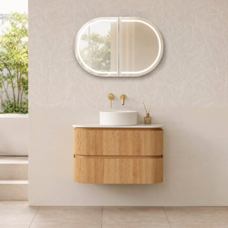 Windsor Series Wall Hung Vanity Rosewood 880x455x540mm With Flat Stone Top
