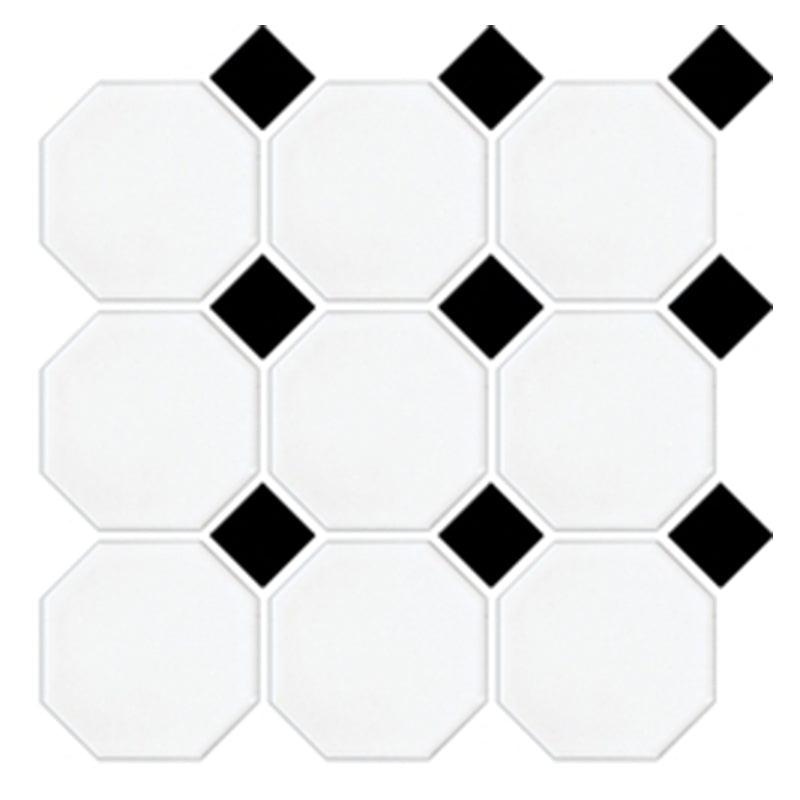 MATT WHITE OCTAGON BLACK MATT DOT 97X97