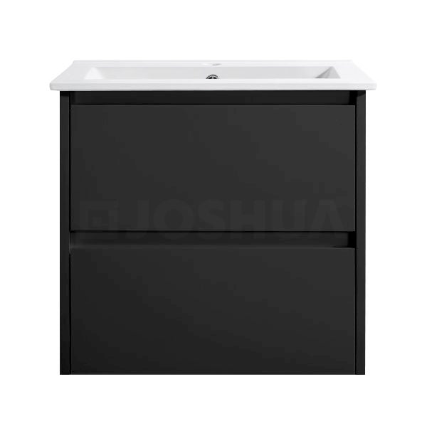 Moddra(Hung) Series Matt Black Overall 580x455x540mm VANITY SET With Stone Top & Ceramic Undermount Basin