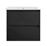 Moddra(Hung) Series Matt Black Overall 580x455x540mm Vanity Set With Flat Stone Bench Top