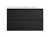 Moddra(Hung) Series Matt Black Overall 880x455x540mm Vanity Set With Stone Top & Ceramic Undermount Basin