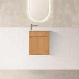 York Collection Wall Hung Vanity Rosewood 453x247x540mm With Gloss White Ceramic Top