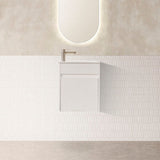 York Collection Wall Hung Vanity Matt White 453x247x540mm With Gloss White Ceramic Top