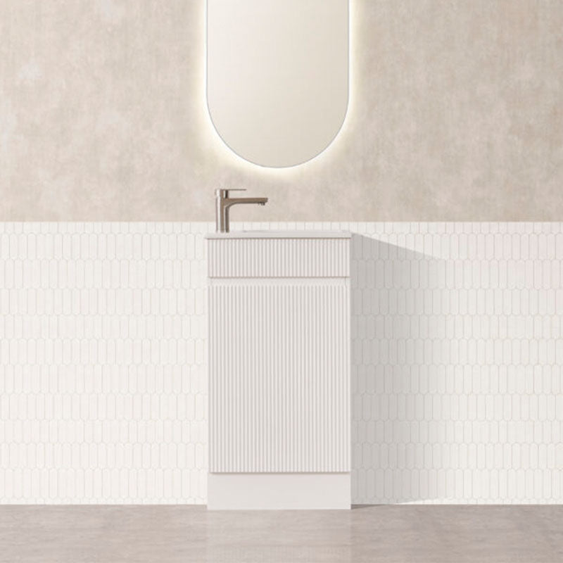 York Collection Free Standing Vanity Matt White 453x247x855mm Cabinet Only