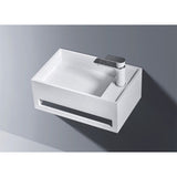 Solid Surface Basin Series Zaya Wall Mounted Gloss White 500x300x200mm
