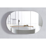 Amber Collection Oval Shaving Cabinet Matt Black 1200x750x116mm
