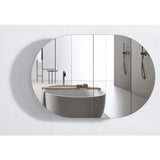 Amber Collection Oval Shaving Cabinet Matt White 900x600x116mm