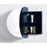 Amber Collection Oval Shaving Cabinet Matt Black 900x600x116mm
