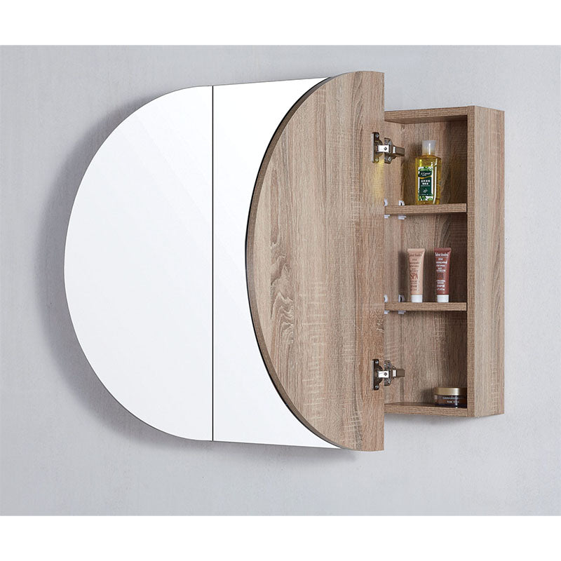 Amber Collection Oval Shaving Cabinet Prime Oak 1200x750x116mm