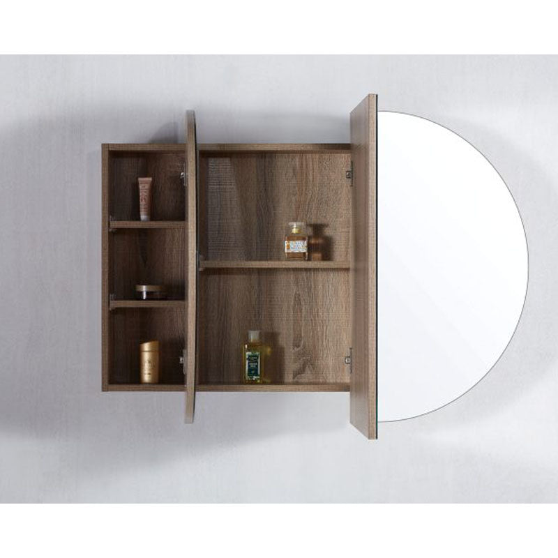 Amber Collection Oval Shaving Cabinet Prime Oak 1200x750x116mm