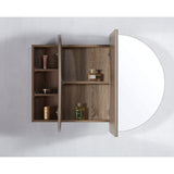 Amber Collection Oval Shaving Cabinet Prime Oak 1200x750x116mm