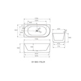 Anika Freestanding Bathtub Left/Right Side 1700x800x580mm