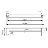 Esperia Chrome Double Towel Rail 600mm