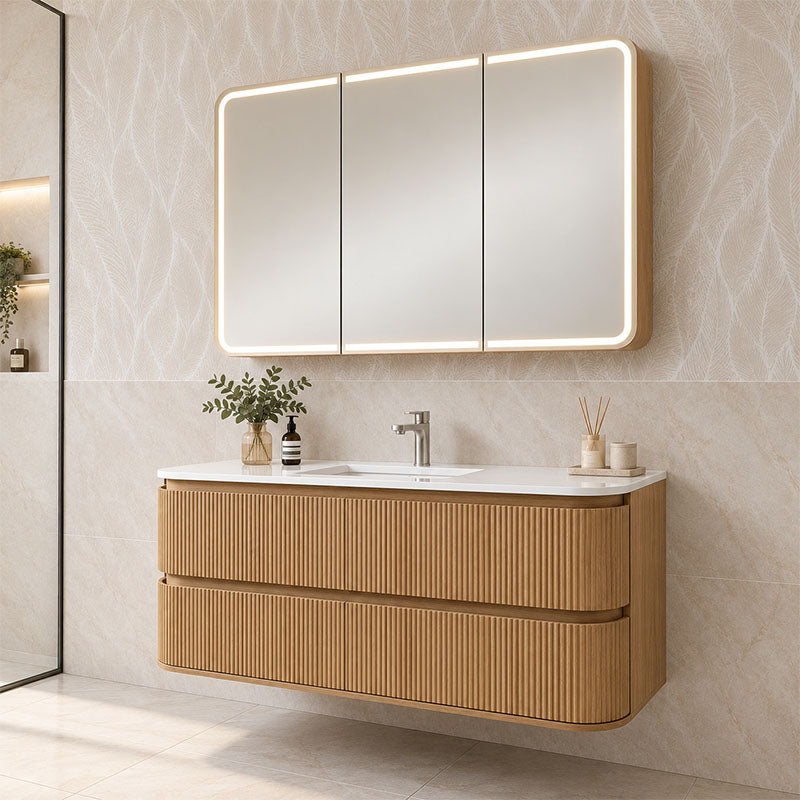 LED Austin Shaving Cabinet Rosewood 1200x750x145mm