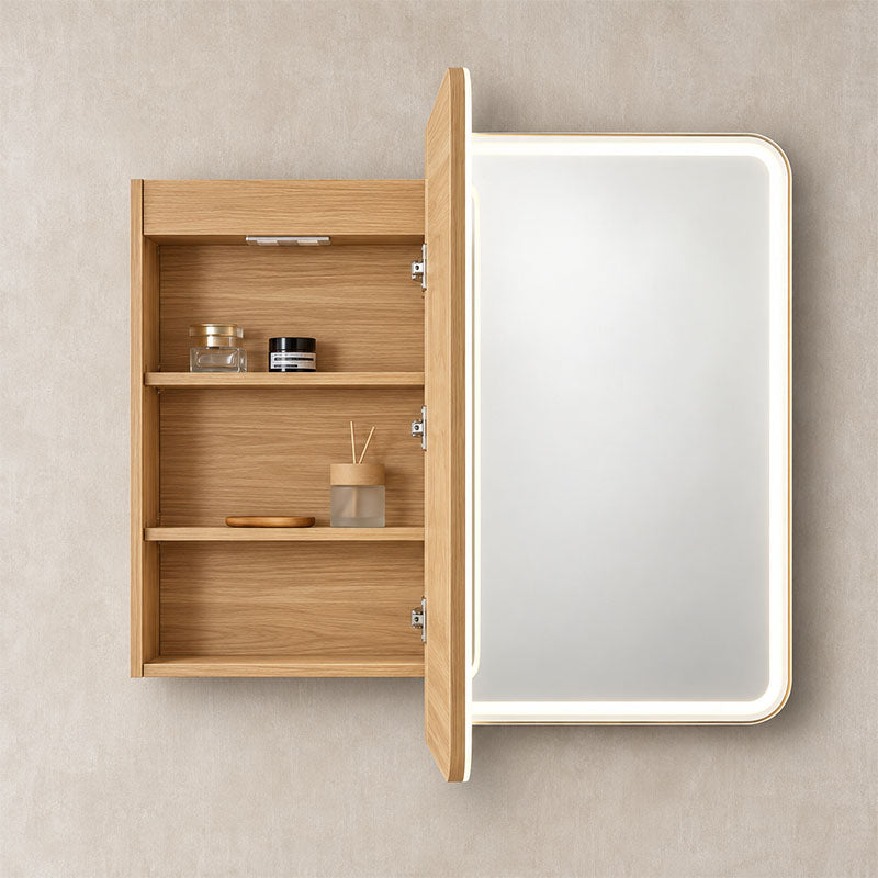 LED Austin Shaving Cabinet Rosewood 900x750x150mm
