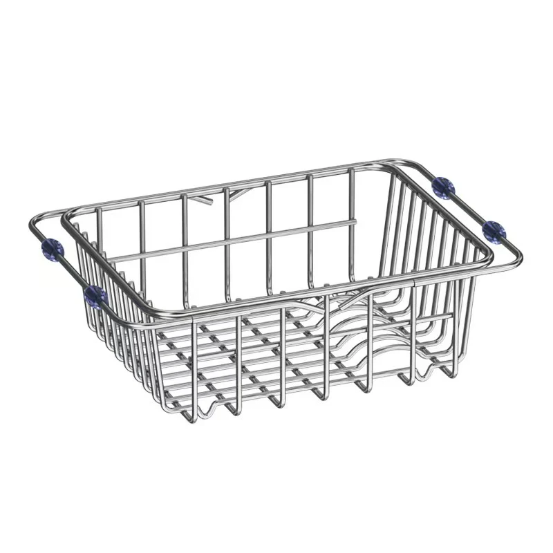 Flexible Stainless Steel Sink Basket/Dish Rack Chrome