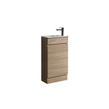 Blair Series Slimline Freestanding Natural Timber 453x247x855mm Vanity Set with Ceramic Top Basin