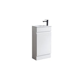 Blair Series Slimline Freestanding Gloss White 453x247x855mm Vanity Set with Ceramic Top Basin