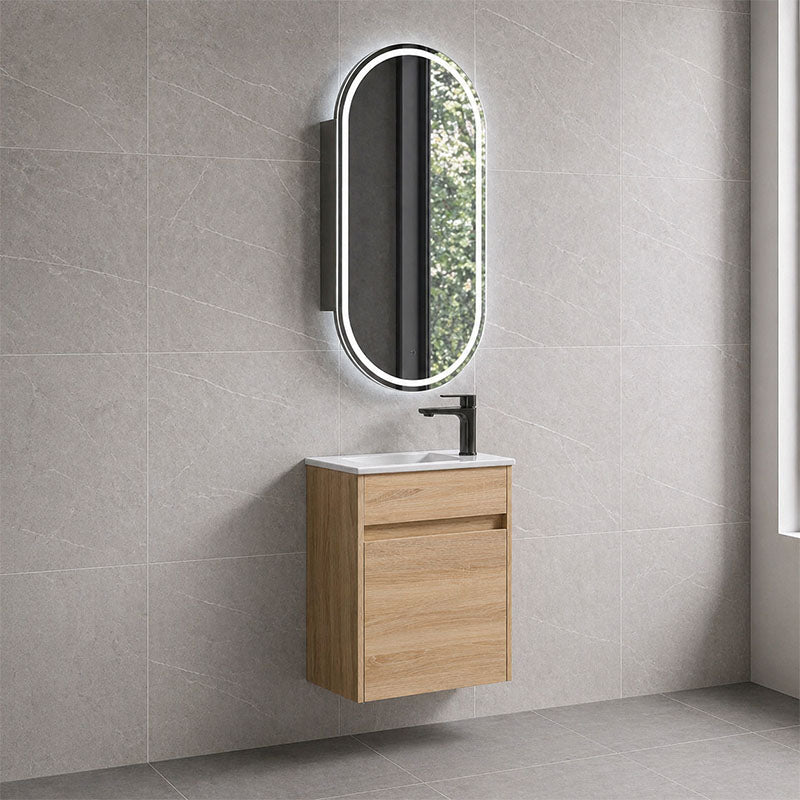 Blair Series Slimline Wall Hung Natural Timber 453x247x540mm CABINET ONLY